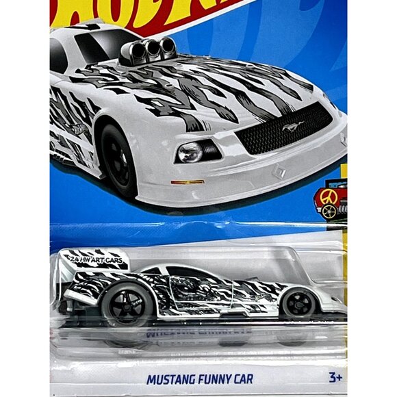 Hot Wheels Mustang Funny Car Art Cars 5/10 2021 Black White 1:64 - Picture 2 of 7
